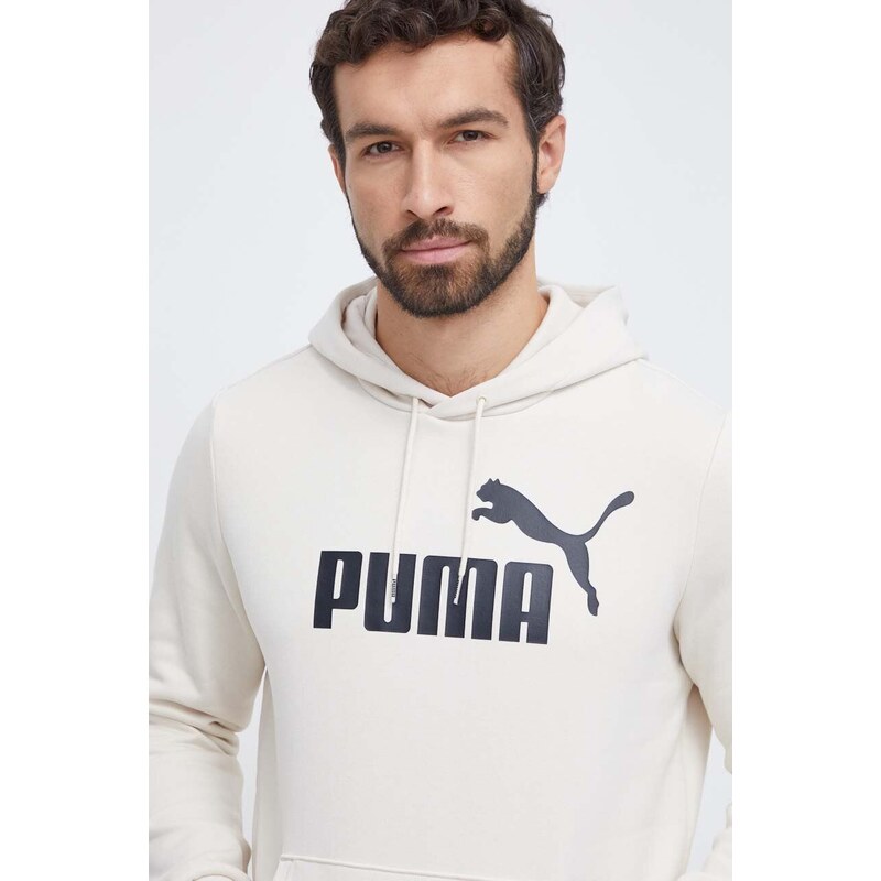 Mikina Puma pánská, bílá barva, s kapucí, s potiskem, 586687