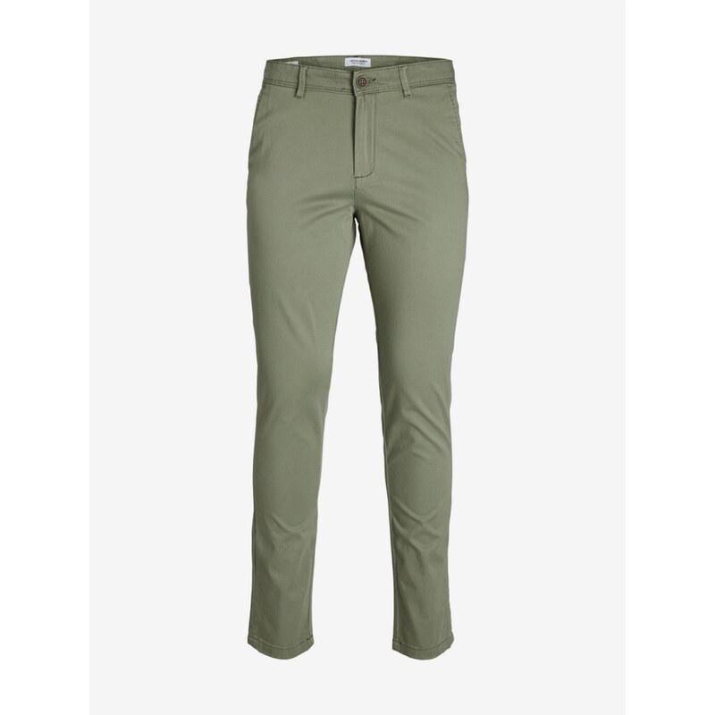 Zelené pánské chino kalhoty Jack & Jones Marco - Pánské