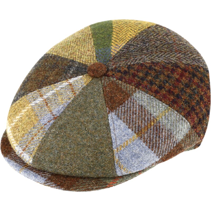 Bekovka Hatteras od Fiebig - Vlna / 8-Panel Cap Patchwork Harris Tweed Bakerboy