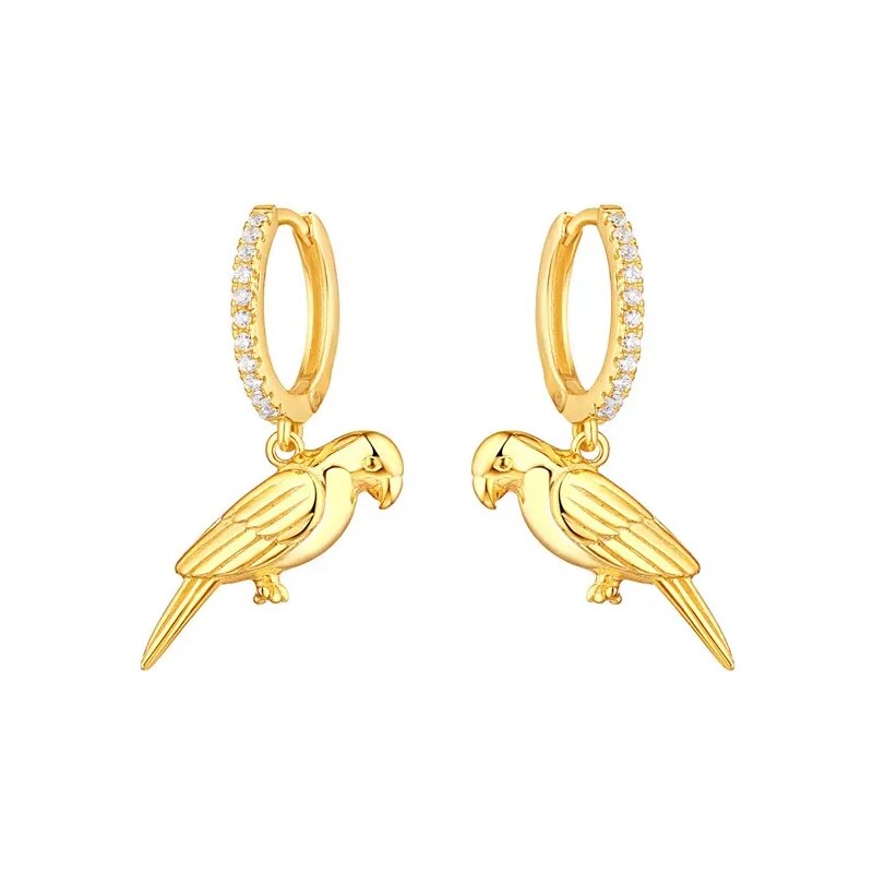 MAJYA Stříbrné náušnice PARROT pozlacené 10398
