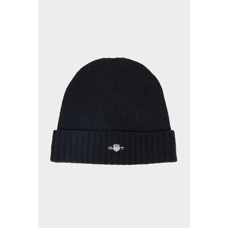 ČEPICE GANT UNISEX. SHIELD WOOL BEANIE černá None