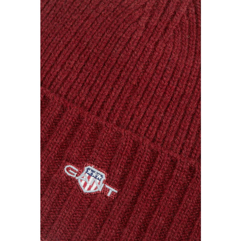 ČEPICE GANT UNISEX. SHIELD WOOL BEANIE červená None