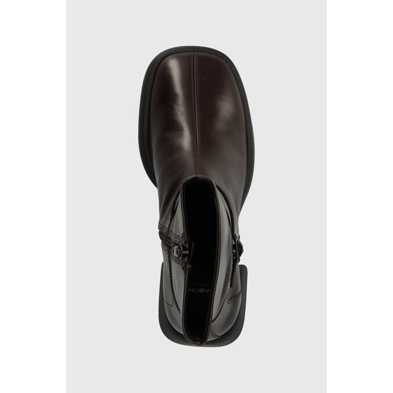 Kožené kotníkové boty Vagabond Shoemakers ANSIE dámské, hnědá barva, na plochém podpatku, 5645.301.35