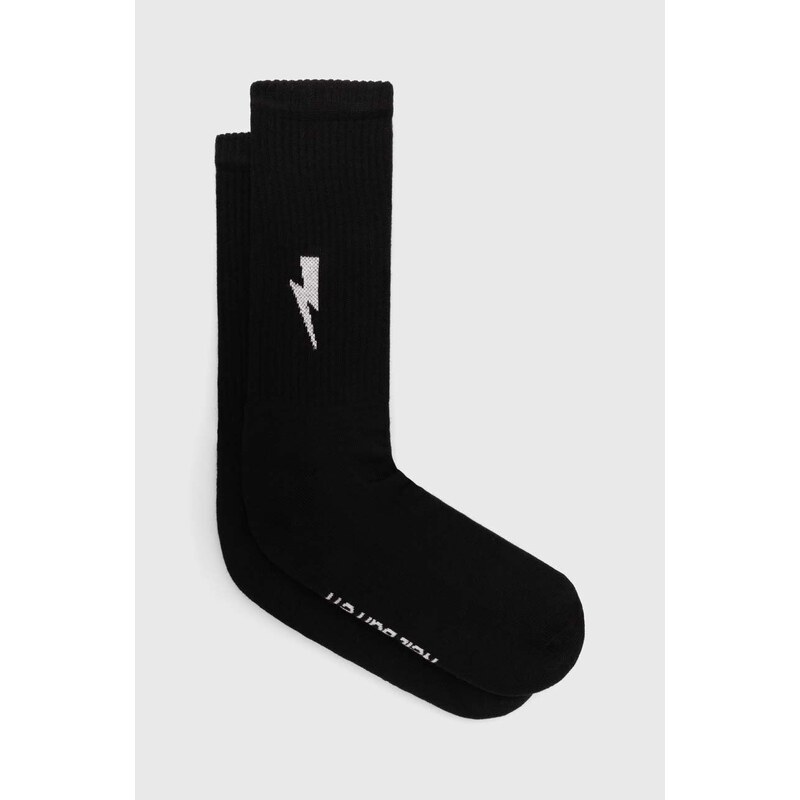 Neil Barrett Ponožky Neil Barett BOLT COTTON SKATE SOCKS černá barva, PBAC116.C9400.514