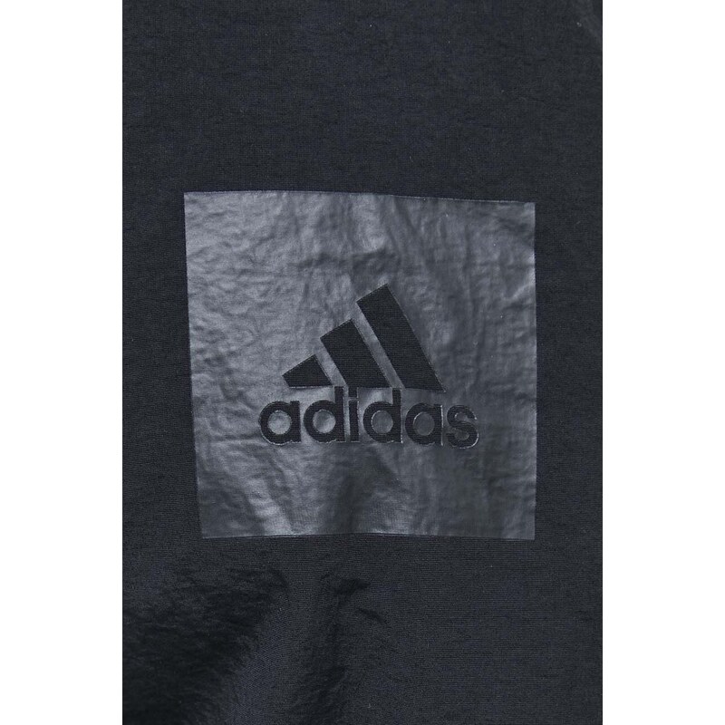 Péřová bunda adidas dámská, černá barva, zimní, oversize