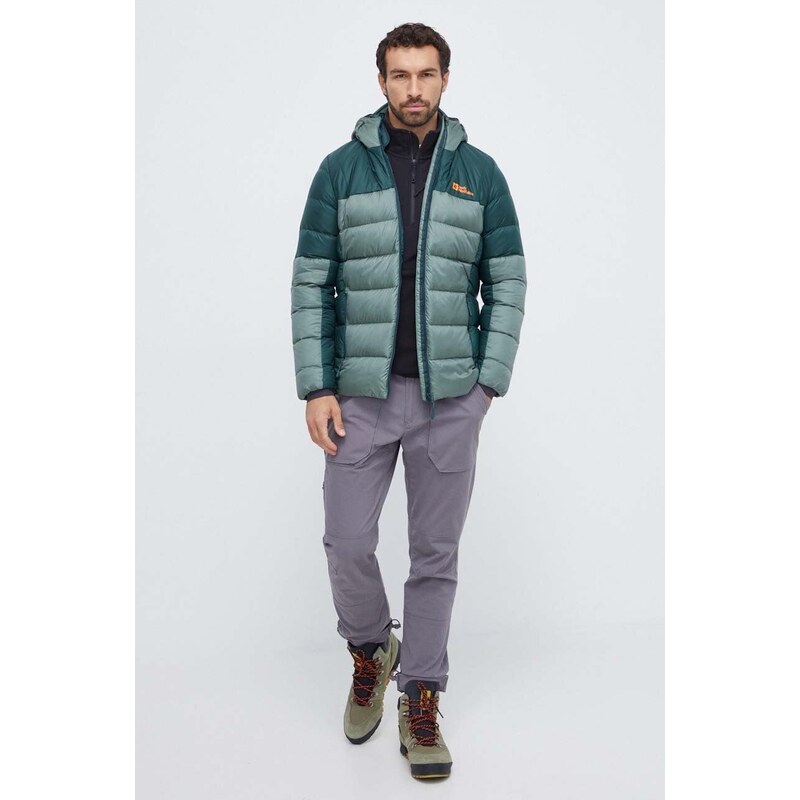 Péřová sportovní bunda Jack Wolfskin Nebelhorn zelená barva