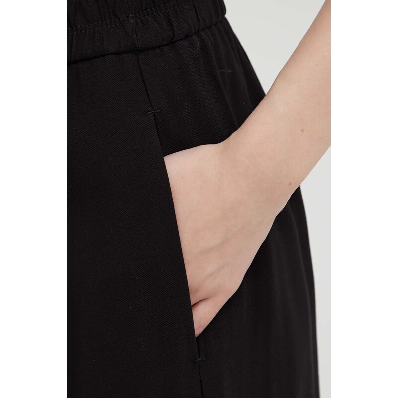 Kalhoty Marc O'Polo dámské, černá barva, široké, high waist