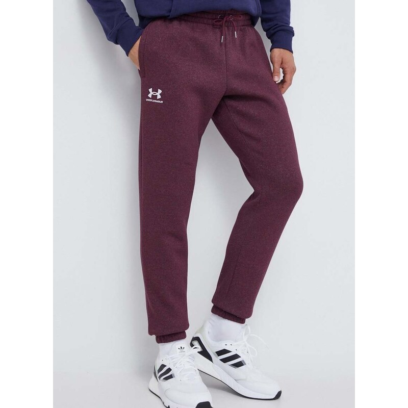 Tepláky Under Armour vínová barva, hladké, 1373882