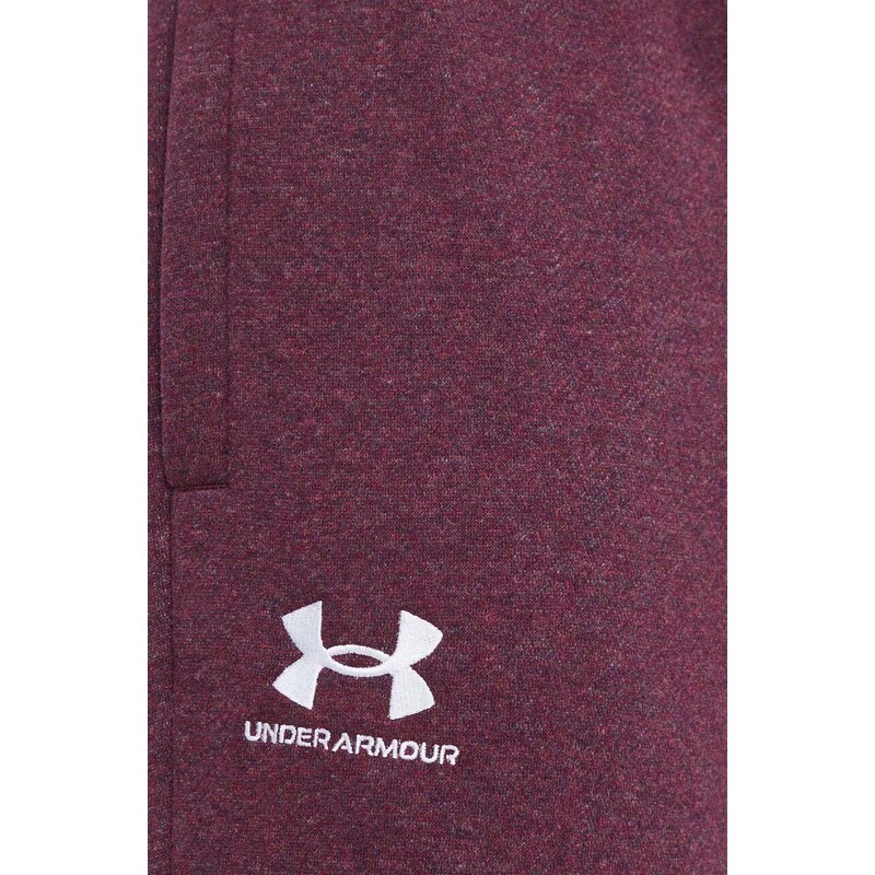 Tepláky Under Armour vínová barva, hladké, 1373882