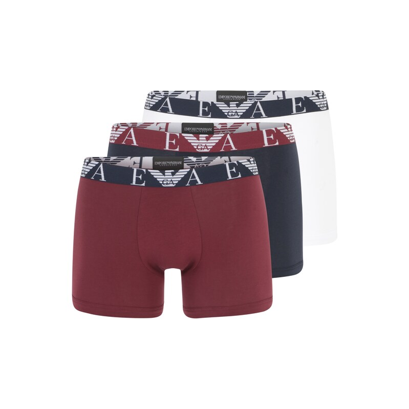 Emporio Armani Boxerky námořnická modř / vínově červená / bílá