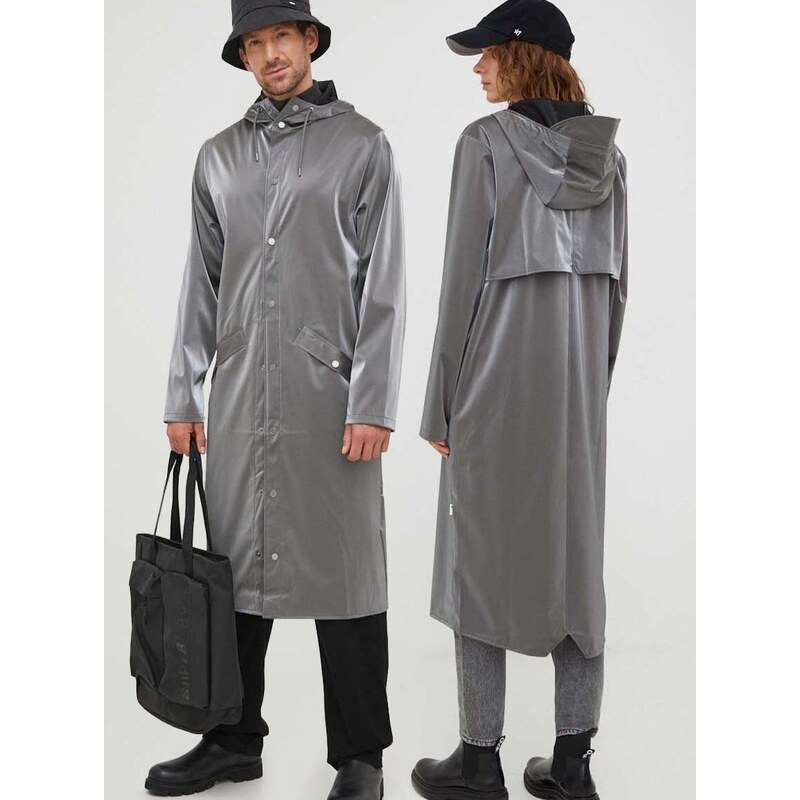 Nepromokavá bunda Rains 18360 Jackets stříbrná barva, přechodná