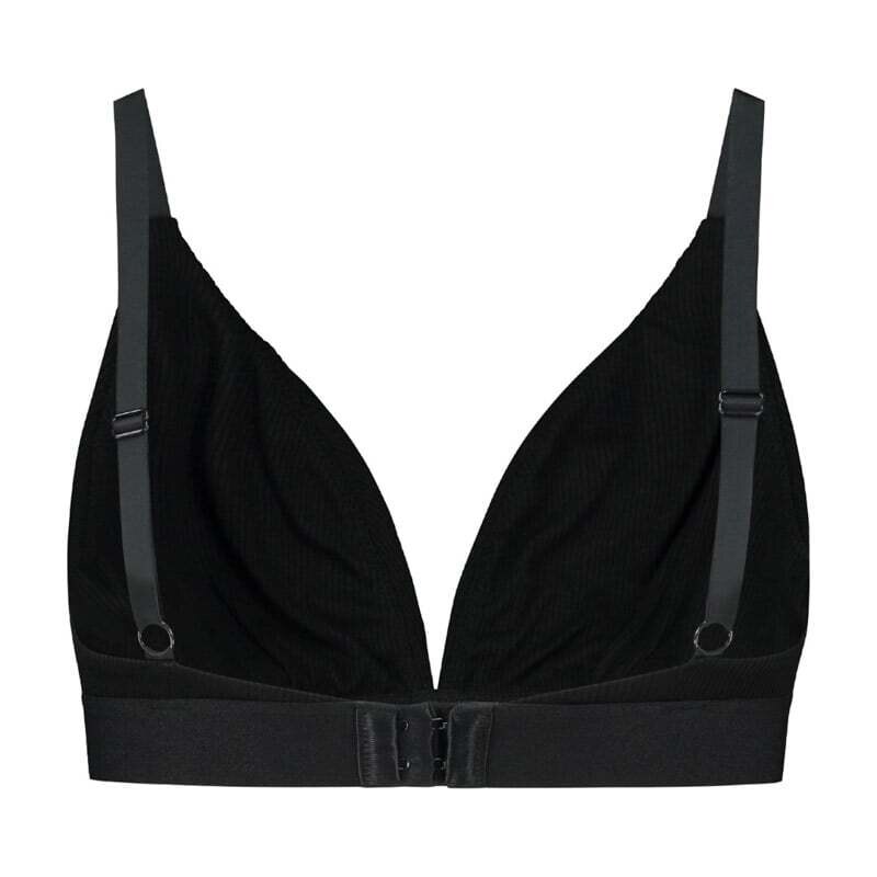 Bye Bra Černá vystužená podprsenka Natural Rib Triangle Bra Top