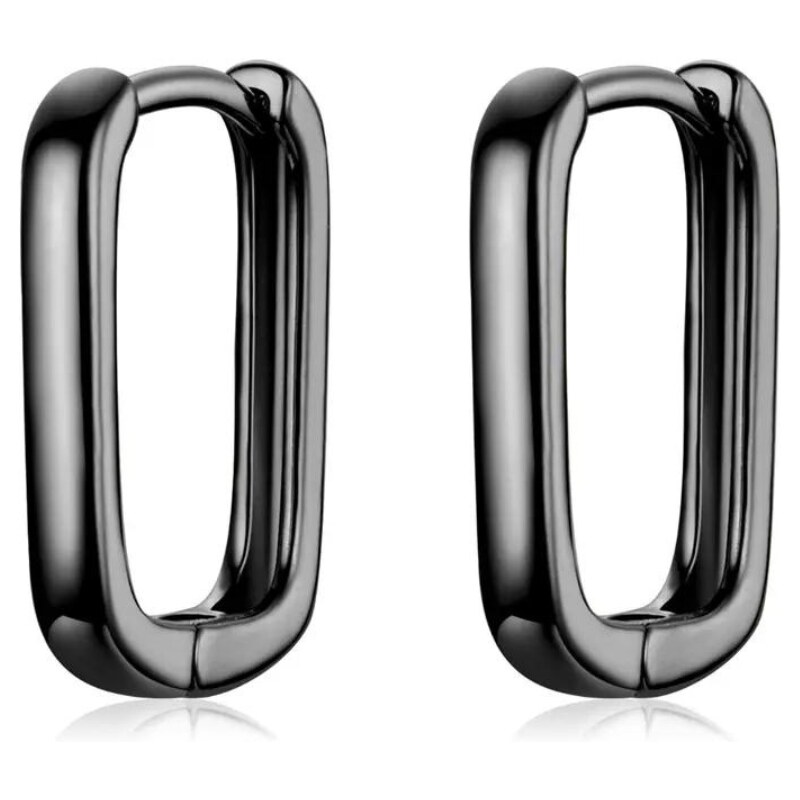 Olivie Stříbrné obdélníkové náušnice BLACK 7889