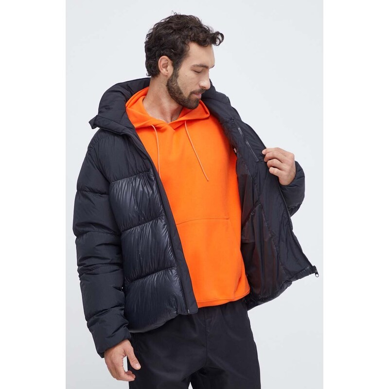 Péřová bunda adidas Originals Down Regen Hooded Puffer pánská, černá barva, zimní, IL2572