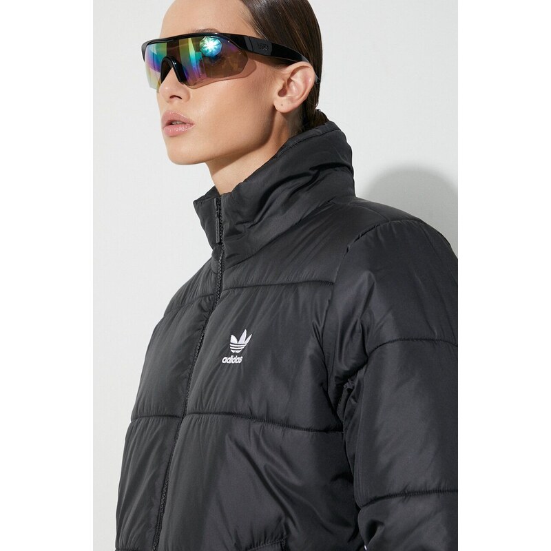 Bunda adidas Originals Adicolor Puffer dámská, černá barva, zimní, II8455