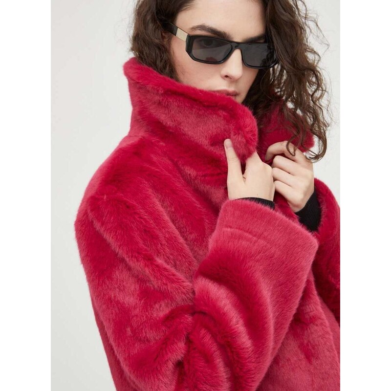 Kabát PS Paul Smith dámský, růžová barva, přechodný
