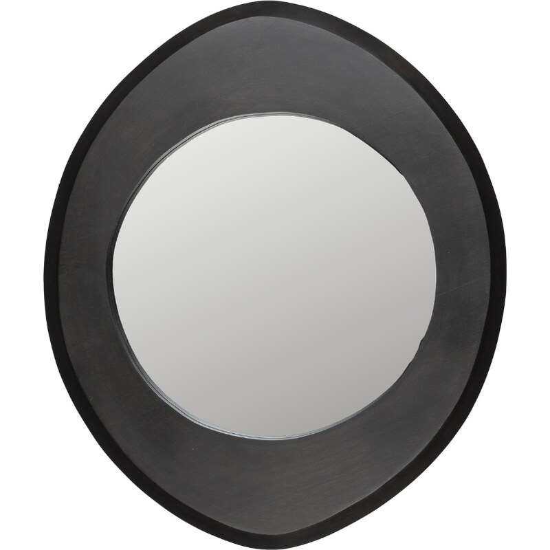 Černé dřevěné závěsné zrcadlo DUTCHBONE AREN S