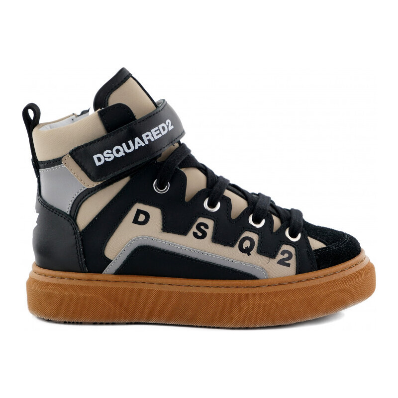 DSQUARED2 TENISKY DSQUARED BOXER HI-TOP SNEAKERS MATERIALS BLEND LACE UP