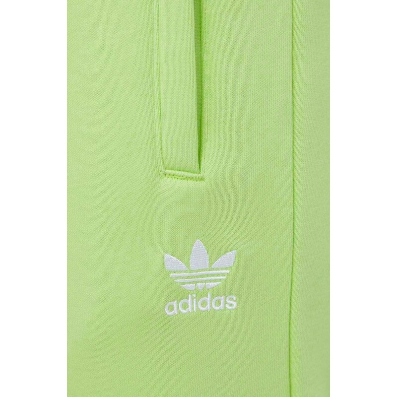 Tepláky adidas Originals zelená barva, hladké