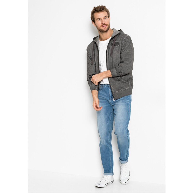 bonprix Strečové džíny Regular Fit, Tapered Modrá