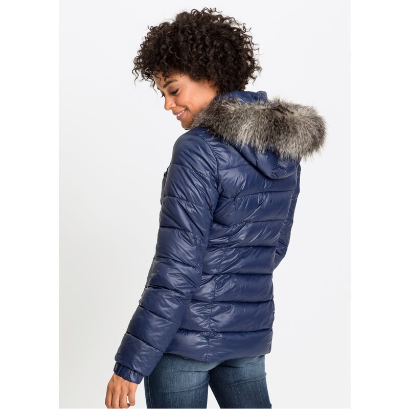 bonprix Zimní bunda s kapucí Modrá