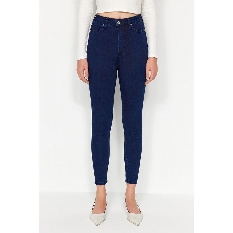 Trendyol Midnight Blue Jegging džíny s vysokým pasem