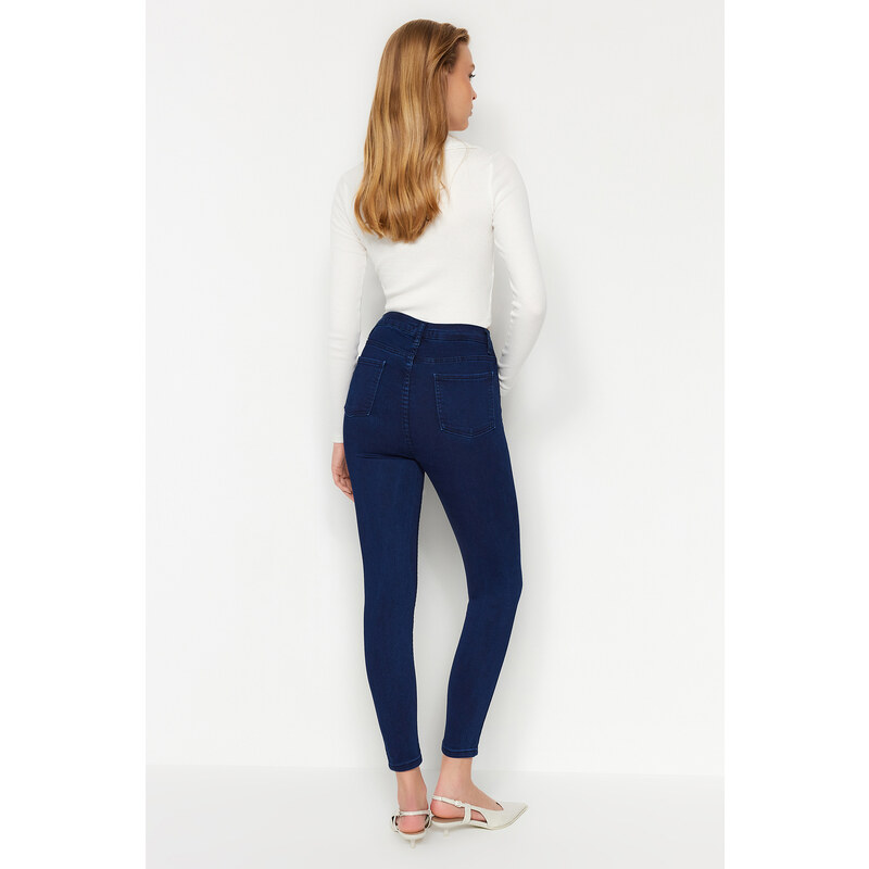 Trendyol Midnight Blue Jegging džíny s vysokým pasem