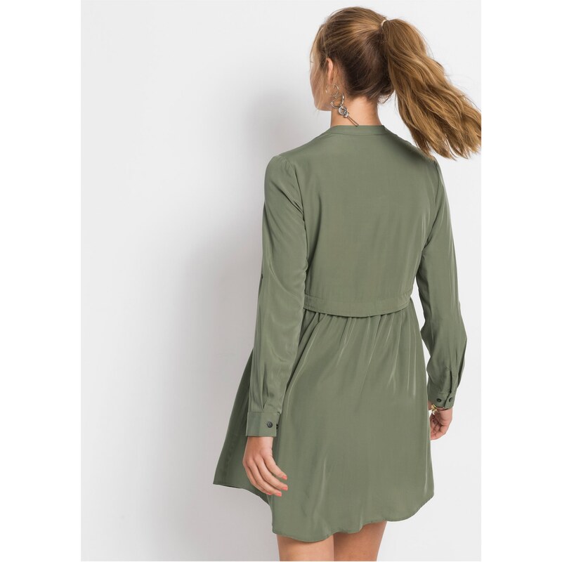 bonprix Krátké košilové šaty Zelená