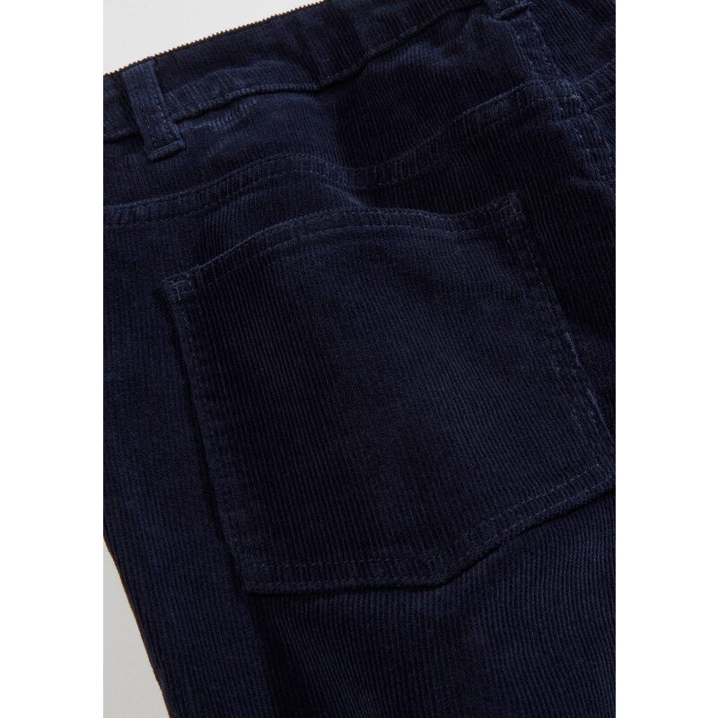 bonprix Strečové manšestrové kalhoty Bootcut Modrá