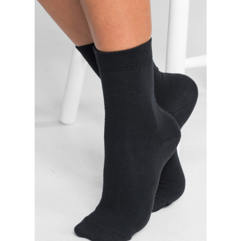 bonprix Ponožky (10 párů) s organickou bavlnou Černá