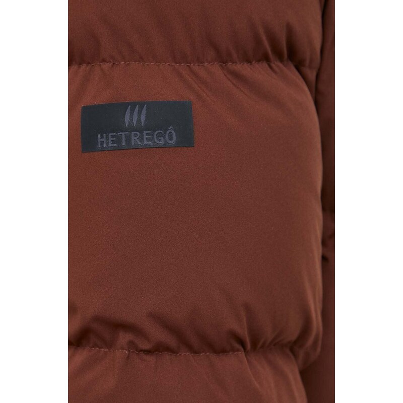 Péřová bunda Hetrego pánská, hnědá barva, zimní