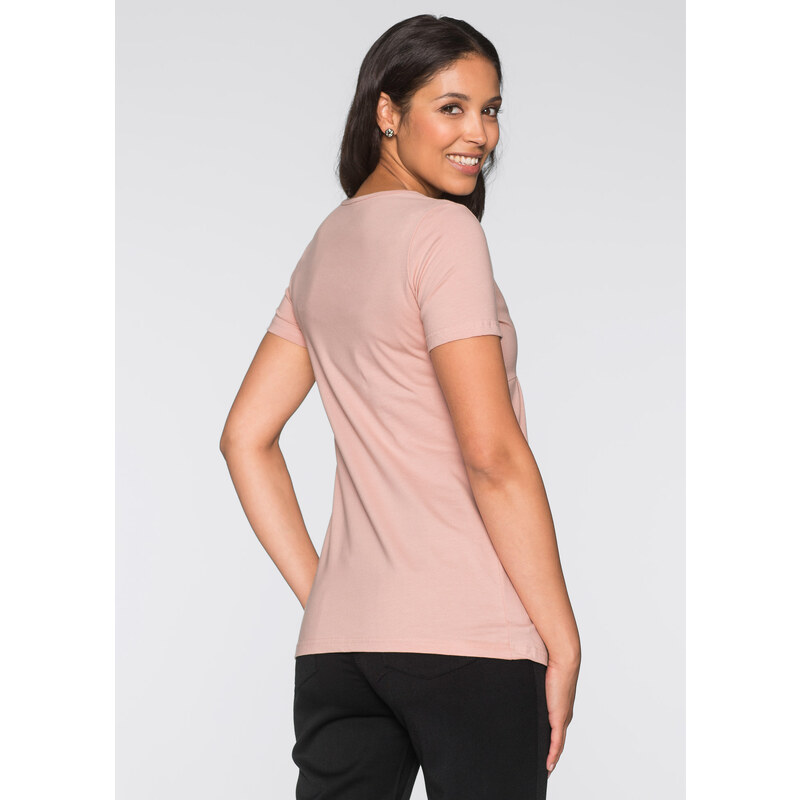 bonprix Těhotenské/kojicí tričko (2 ks v balení) Růžová