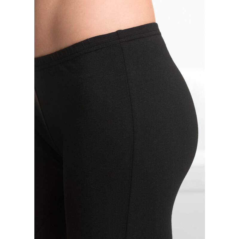 bonprix Dlouhé spodní kalhotky s krajkou (3 ks v balení) Černá