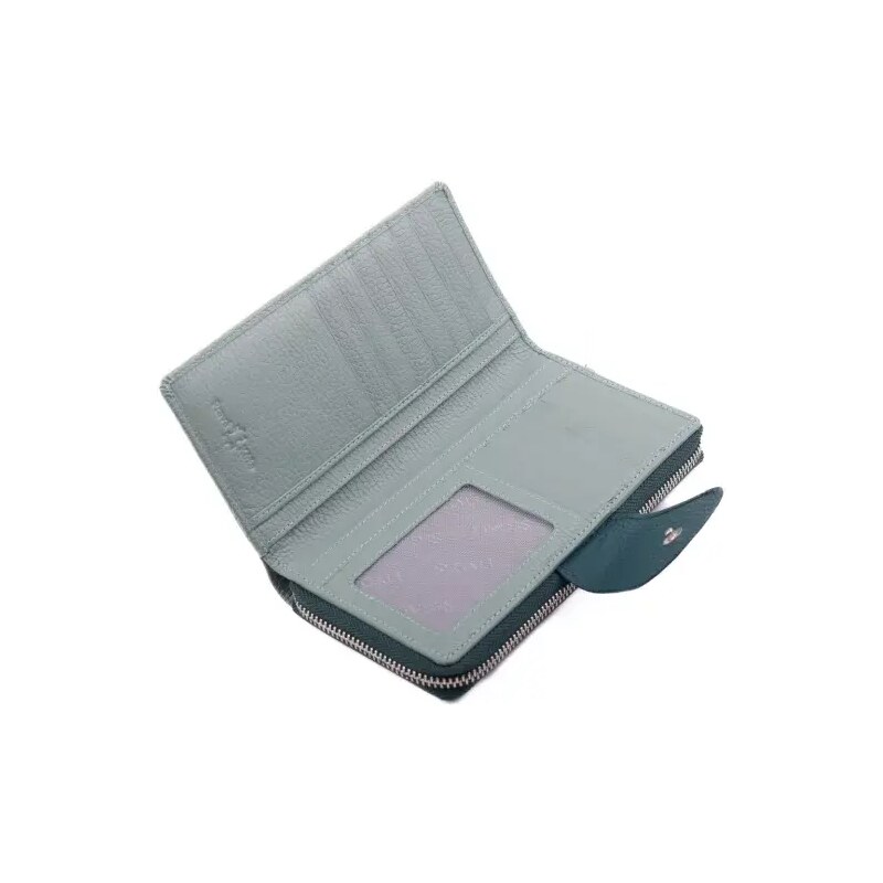 SEGALI Dámská kožená peněženka SG-27617 zelená/modrá