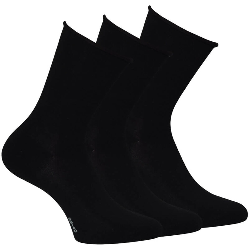Klasické ruličkové ponožky bez gumiček zdravé ponožky RS černá 35-38