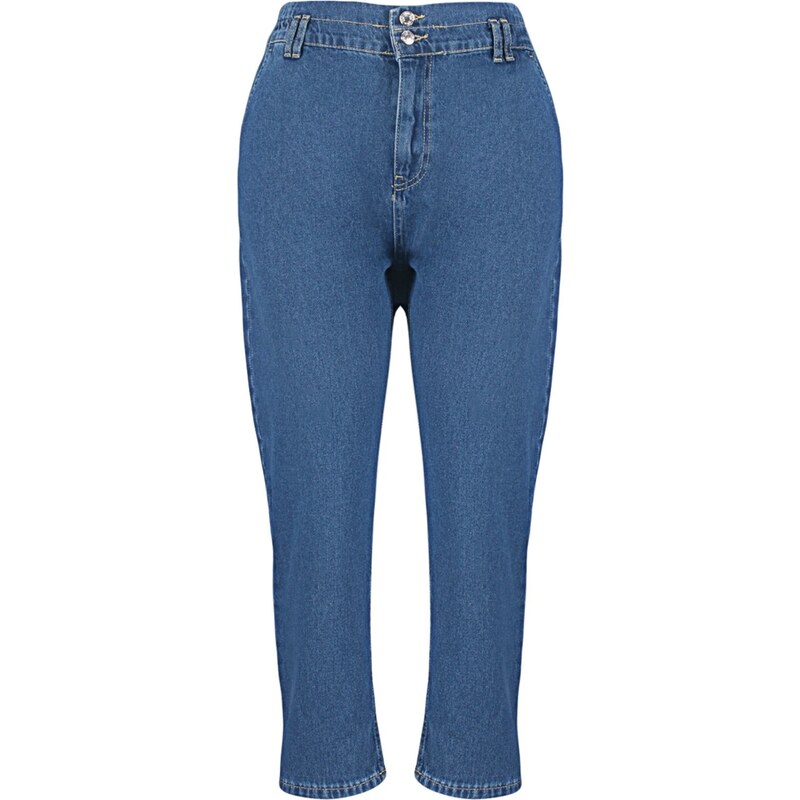 Trendyol Curve Blue High Waist Mom Fit Jeans