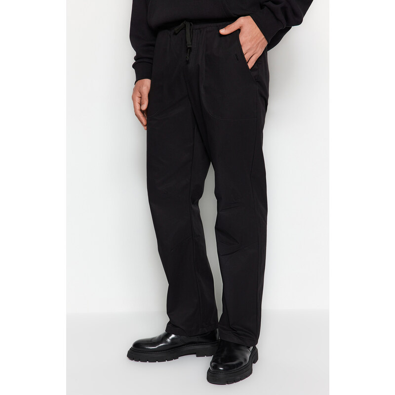 Trendyol Black Regular Fit Waist Lacing Detail Trousers