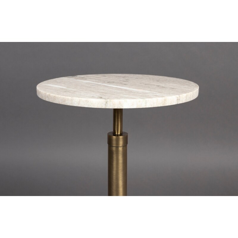 Béžovo-zlatý mramorový odkládací stolek DUTCHBONE SANA 30 cm