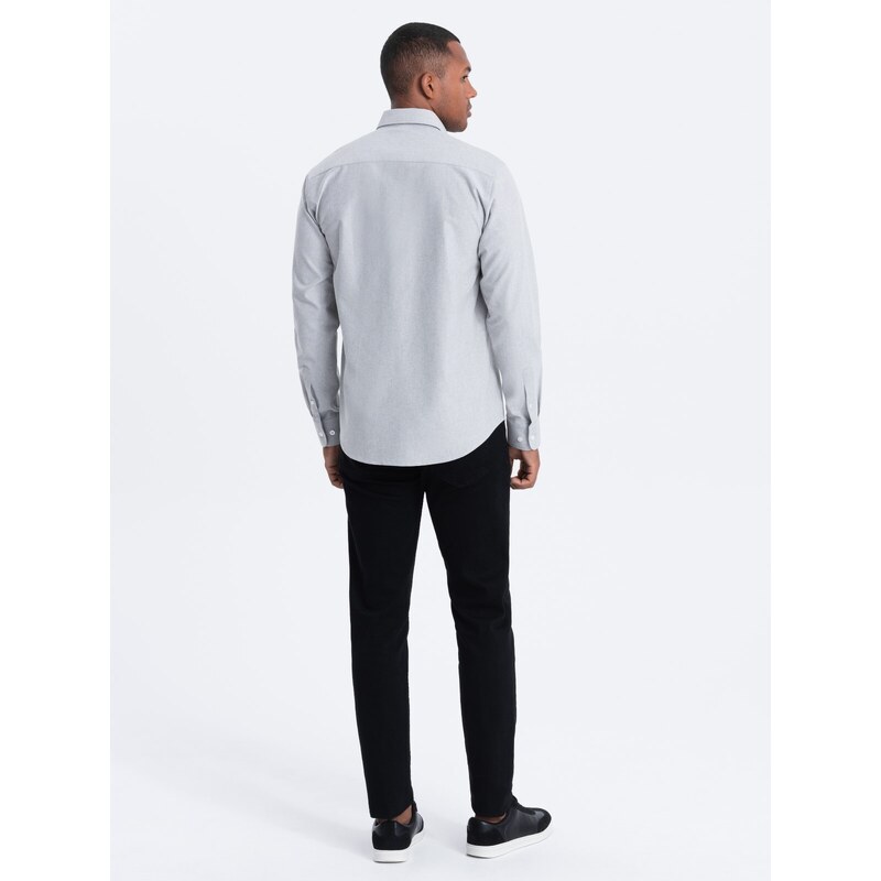 Ombre Oxford REGULAR men's fabric shirt - grey
