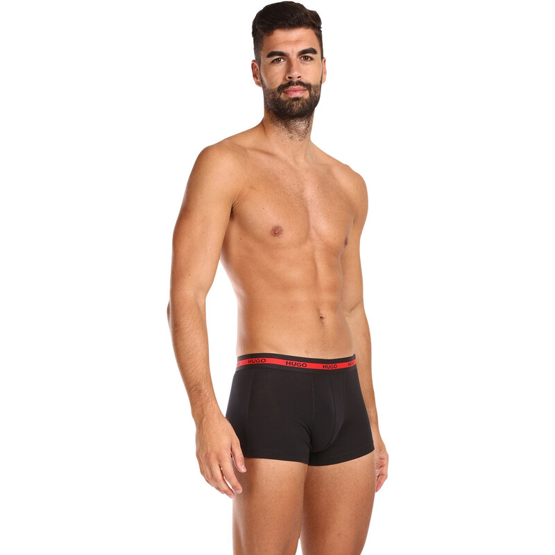 3PACK pánské boxerky HUGO černé (50492375 002)