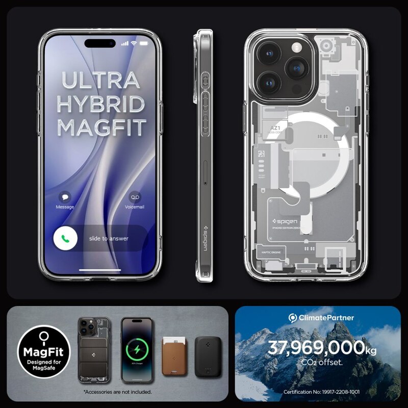 Ochranný kryt na iPhone 15 Pro MAX - Spigen, Ultra Hybrid Mag Zero One White