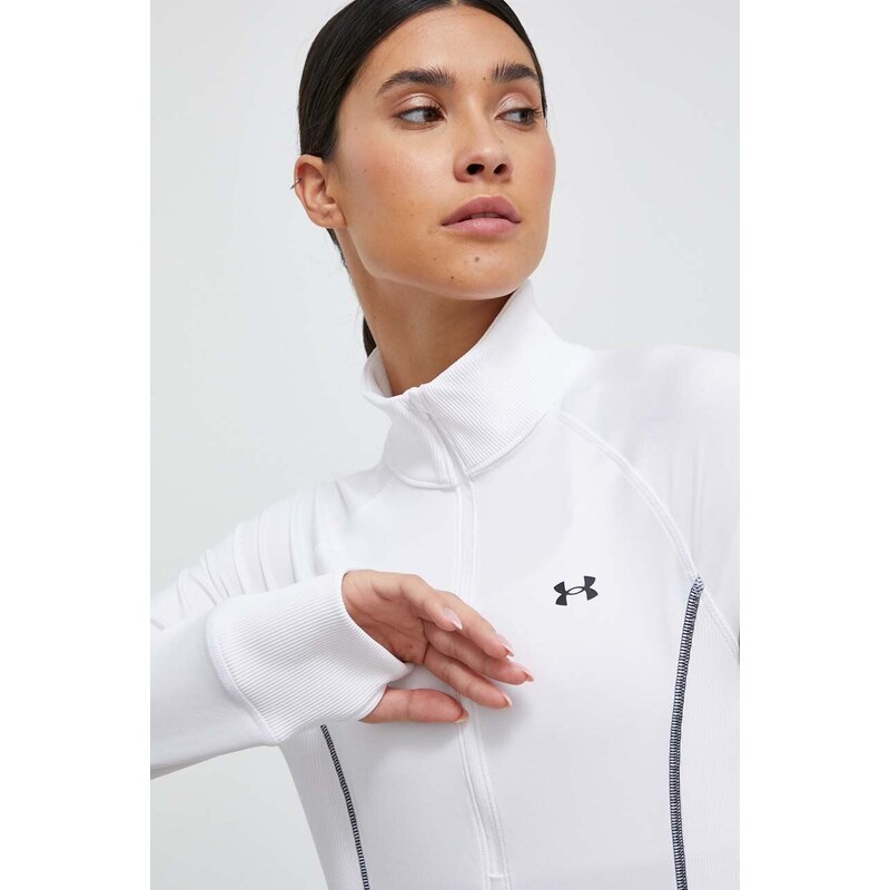 Tréninková mikina Under Armour bílá barva