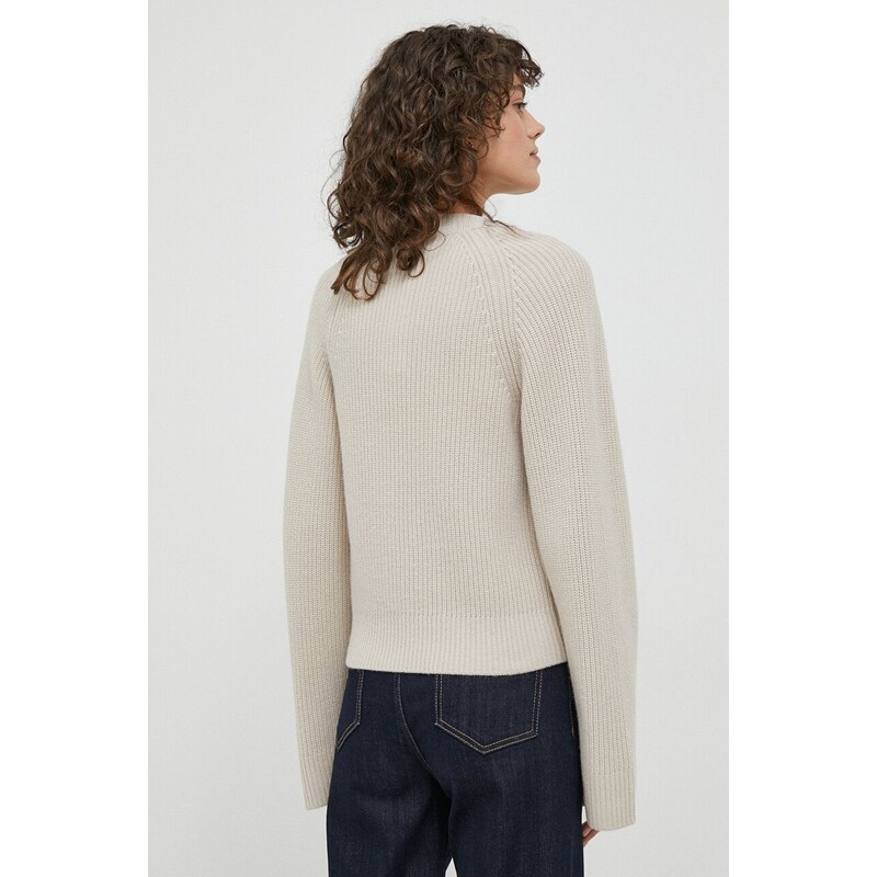Vlněný svetr Calvin Klein béžová barva