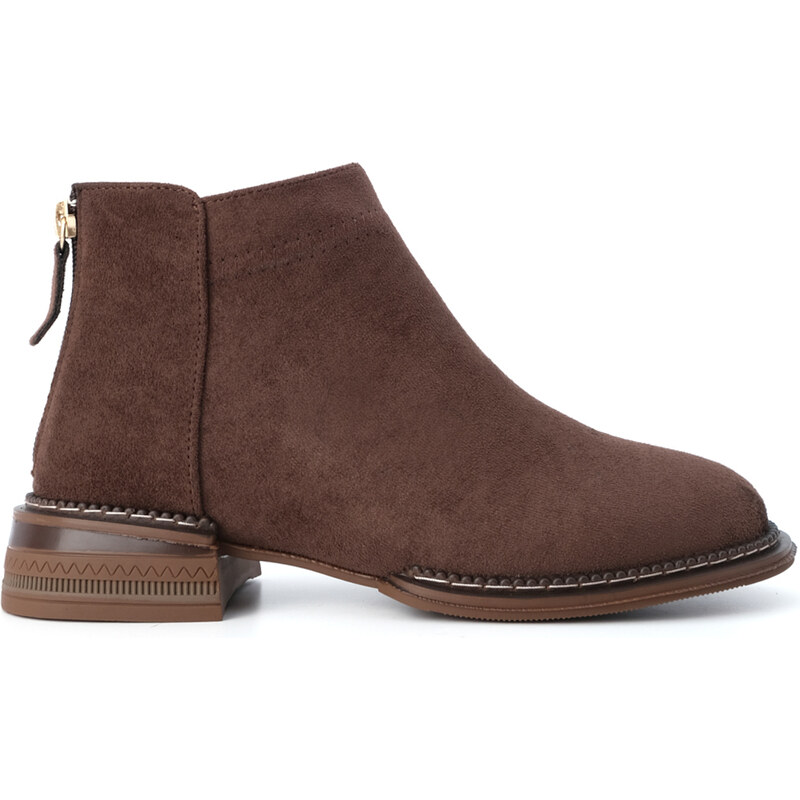 Marjin Women's Casual Boots & Booties With Zipper At The Back Efren Brown.