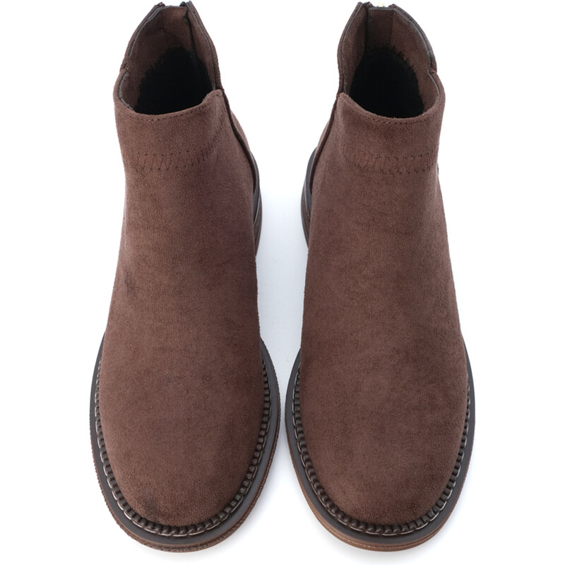 Marjin Women's Casual Boots & Booties With Zipper At The Back Efren Brown.