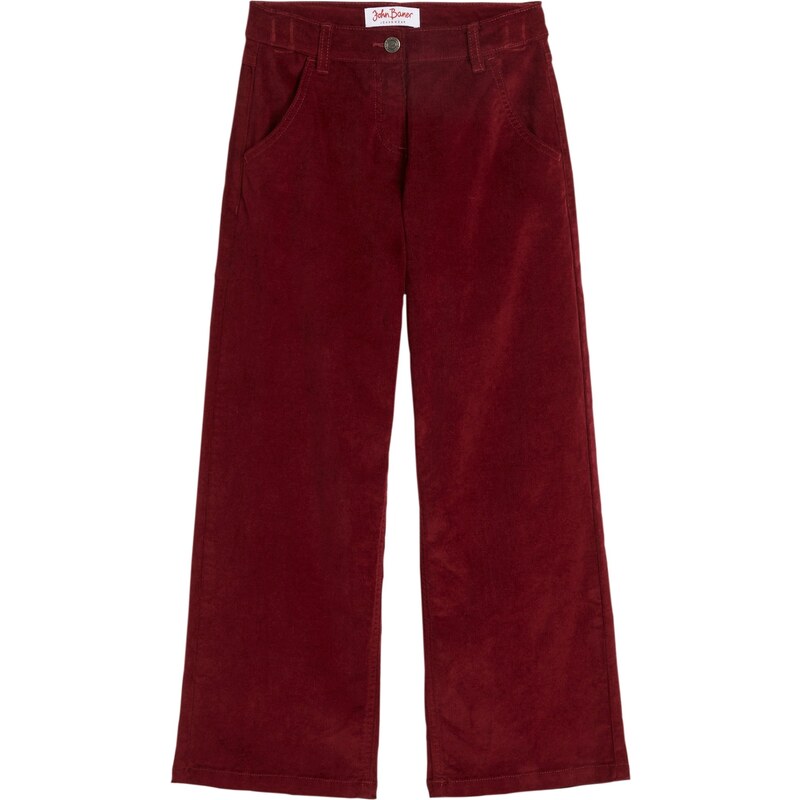 bonprix Dívčí manšestrové kalhoty Červená