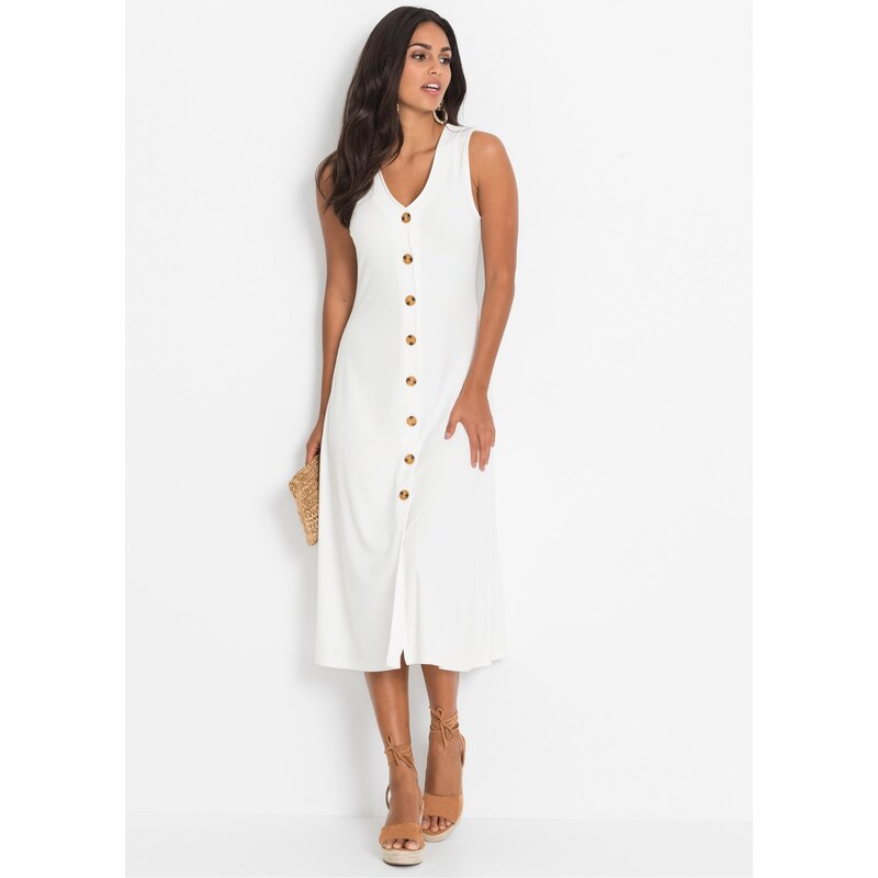 bonprix Letní šaty s knoflíky Bílá