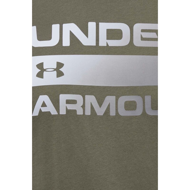 Tričko Under Armour zelená barva, s potiskem, 1329582