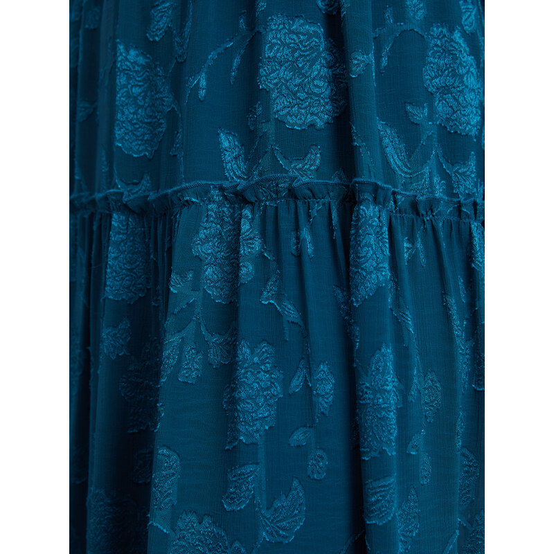 Orsay Modré dámské květované midišaty - Dámské