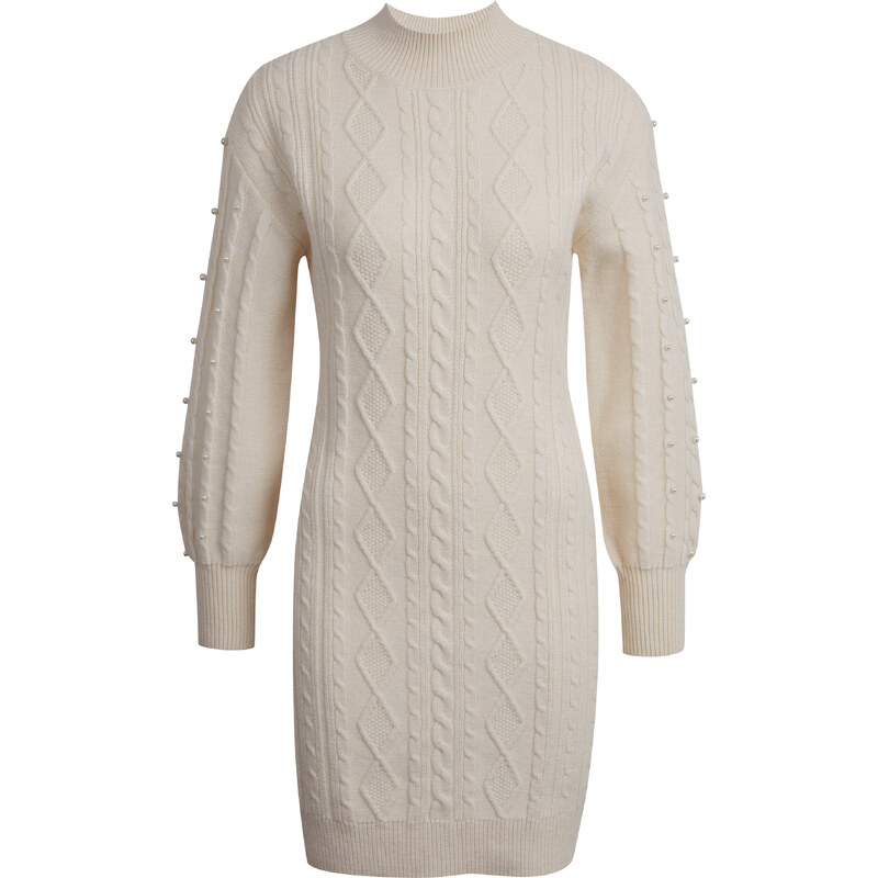 Orsay Krémové dámské svetrové šaty - Dámské